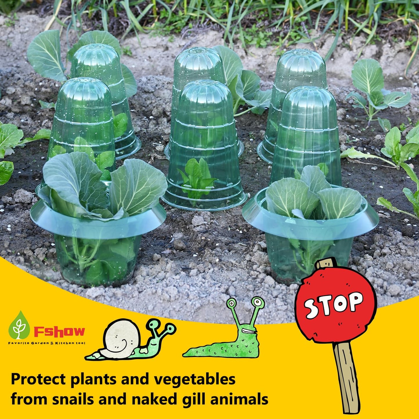 10 Pack Slug Collars for Plants,The New Snail Protection Ring, Provides Effective Protection Against Snails for Your Salad Plants and Others Plants.(Not Include Garden Cloches)