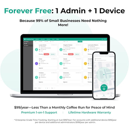 ANVIZ Time Clocks for Employees Small Business - CX2 Fingerprint Biometric Clock in and Out Machine - Forever Free Cloud Software, Black