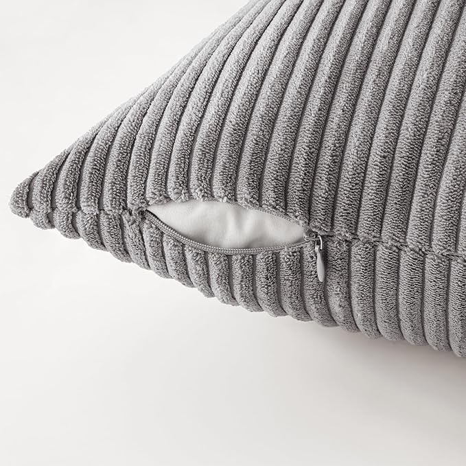 MIULEE Pack of 4 Neutral Grey Gradient Decorative Throw Pillow Covers 18x18