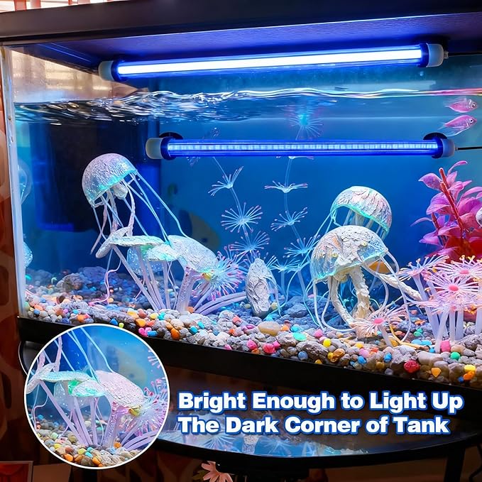 Submersible Led Aquarium Light:Full Spectrum Aquarium Lighting for Aquatic Pet Lovers - Underwater Fish Aquarium Lights with Remote and Suction for 11.8 Inch Saltwater Freshwater Tanks