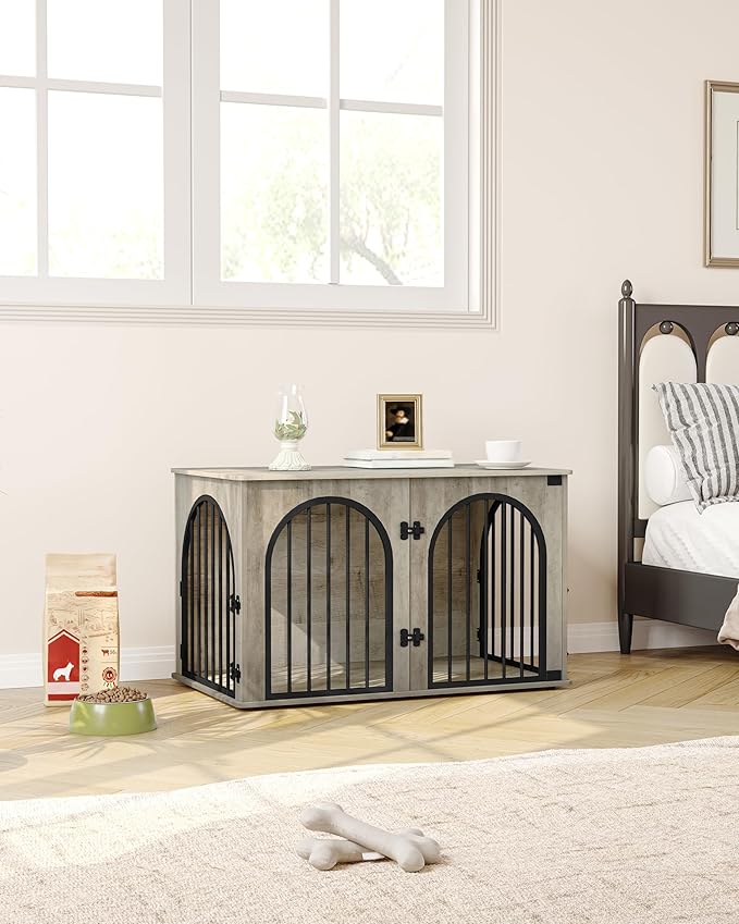 Hzuaneri 39.4" Wooden Dog Crate Furniture, Indoor Dog Kennel Dogs Cage