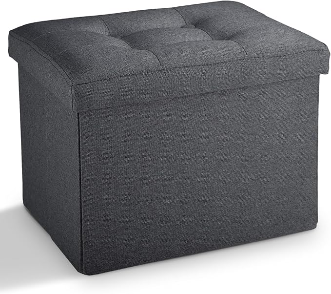 LINMAGCO Small Storage Ottoman Stool Foot Rest Stool Under Desk Stool Short