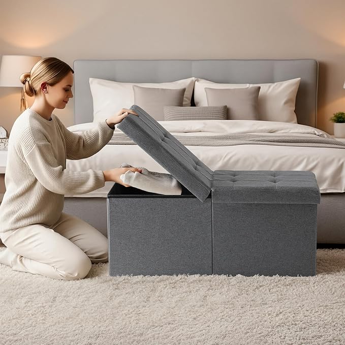 30.5-INCH Storage Ottoman Bench, Footrest