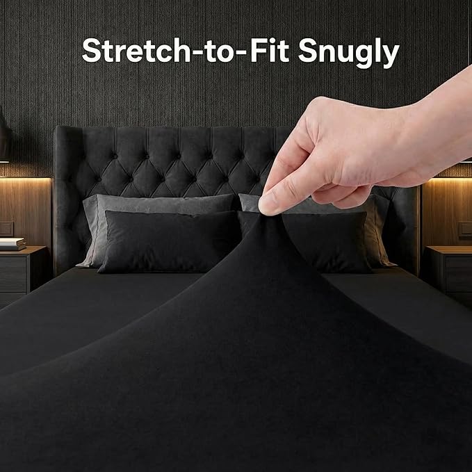 Stretchy Queen Fitted Sheet for 4 Inch Low Profile Mattress