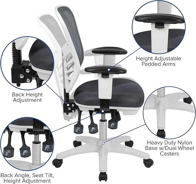 Flash Furniture Nicholas Mid-Back Swivel Office and Gaming Chair, Ergonomic
