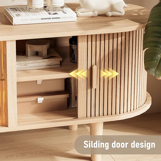 70" Fluted TV Stand with LED Lights