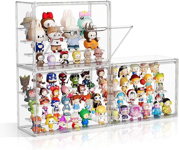 Clear Acrylic Display Case for Collectibles 4 Layer Hobby Figure Display Case