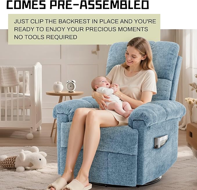 Korser Recliner Chair, Swivel Rocker Recliner Chair