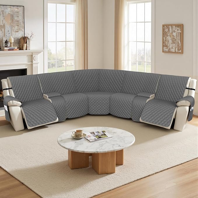 Arfntevss Recliner Sectional Couch Covers 1OO% Waterproof L Shape Sofa Cover