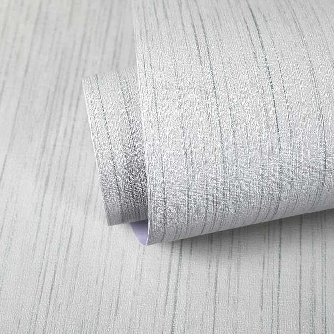 Beige Grey Grasscloth Peel and Stick Wallpaper 15.74" X 118.11" Boho Textured