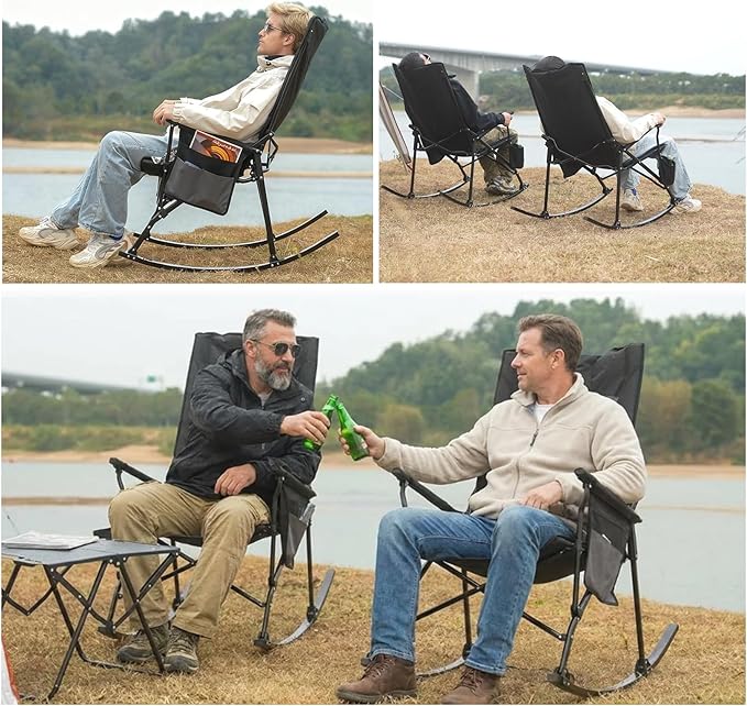Romswi 2 Pack High Back Portable Rocking Chair