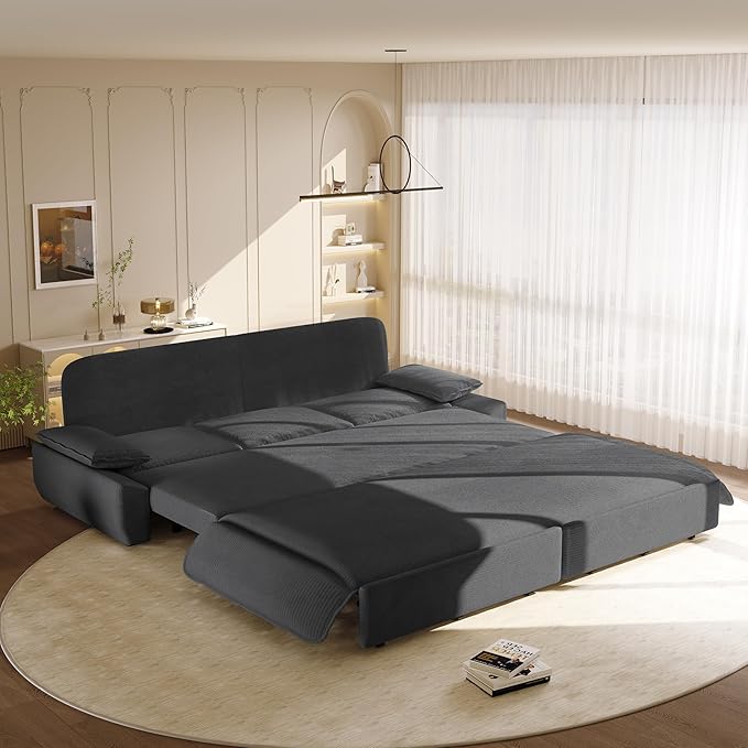 KEIKI 94.5" King 3-in-1 Sleeper Sofa, Oversized Pull-Out Couch