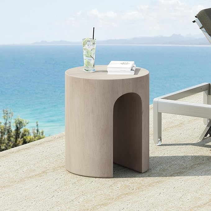 Christopher Knight Home Outdoor Round Side Table, U-Shaped Patio Garden Stool