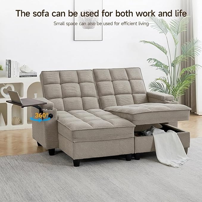 Auvsoce 71" Chaise Lounge Chair Indoor, Convertible Sleeper Sofa Bed