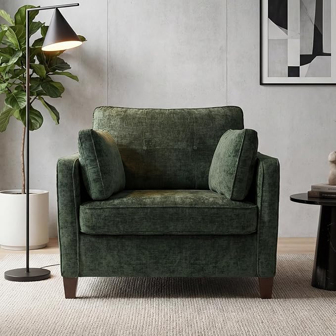 Luxury Oversized Accent Chair, 40.9" Upholstered Comfy Piping Single Armchairs