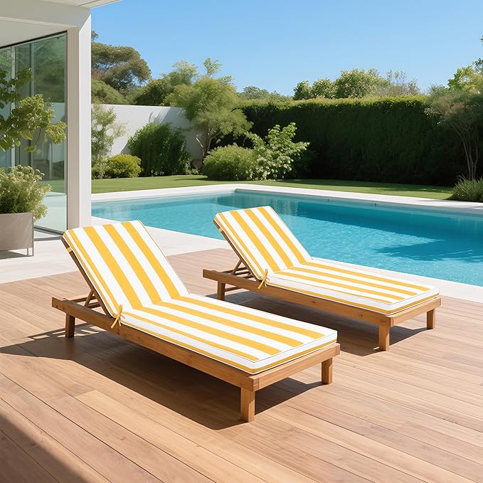 Only choice Chaise Lounge Cushions Outdoor, Fade & Water Resistant Patio Lounge