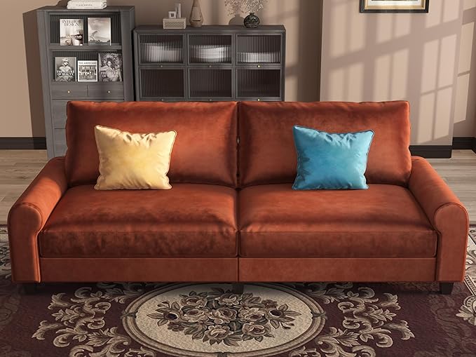 EASE MOOSE 88.5" Large Seat Velvet Loveseat Sofa, Modern Deep Seat Couches