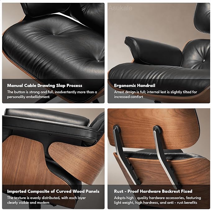 Top Grain Leather, Mid Century Chaise Lounge Chair Indoor, Chair