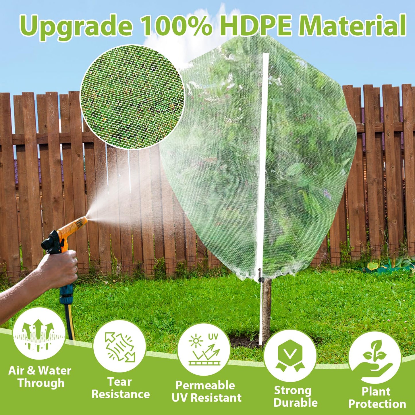 4PCS Fruit Tree Netting with Drawstring and Zipper, 2.62 * 3.28ft Blueberry Bush Netting Cover, Insect Netting for Garden, Garden Fruit Nets Protection from Anti Birds, Bugs