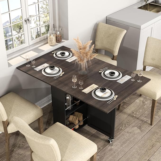 3imothrix Folding Dining Table, Small Dining Table, Space Saving Dining Table