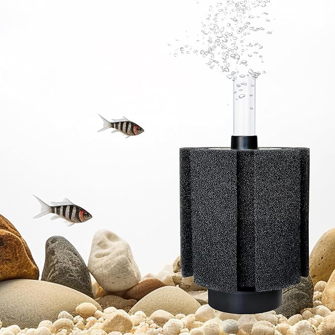 125-150 Gal Extra Large Aquarium Sponge Filter with Air Stone and Ceramic Media, 4 Pack Quiet Fish Tank Sponge Filter for Breeding Fry Betta Shrimp Fish Tank
