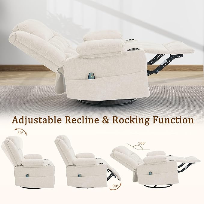 Korser 360° Swivel Rocker Recliner