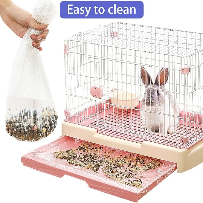 upcessory 50 pcs Disposable Cage Liners, Clear Plastic Rabbit Cage Liner Bag, Universal Toilet Film for Bunny, Hamster, Totoro, Hedgehog, Guinea Pig and Small Animals.