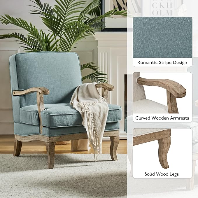 HULALA HOME Mid-Century Modern Accent Chair, Upholstered Lounge Arm Chair