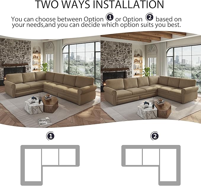 118" L-Shaped Sleeper Couch Bed