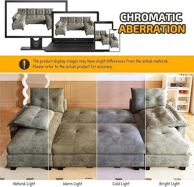 104.7" U-Shaped Sleeper Sofa