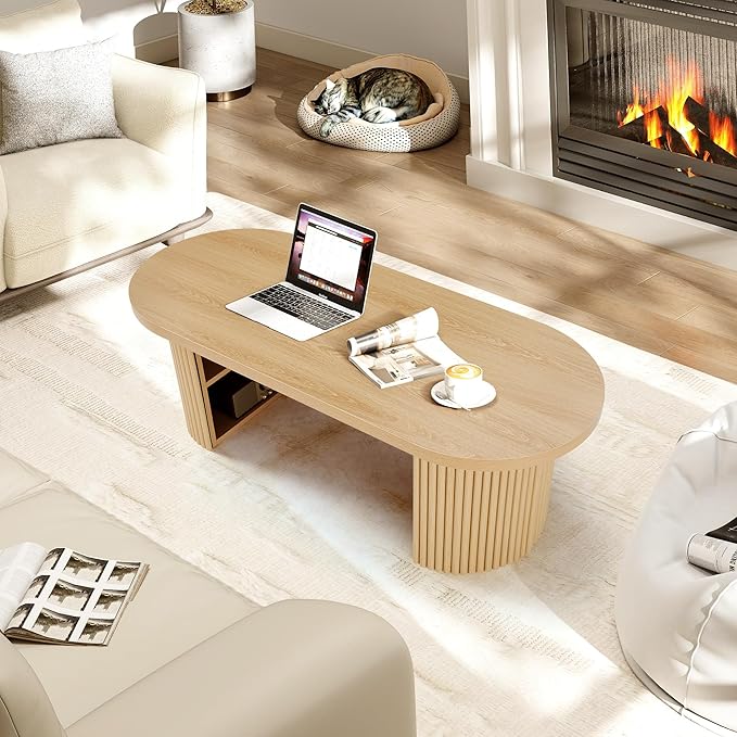 Oval Fluted Coffee Table