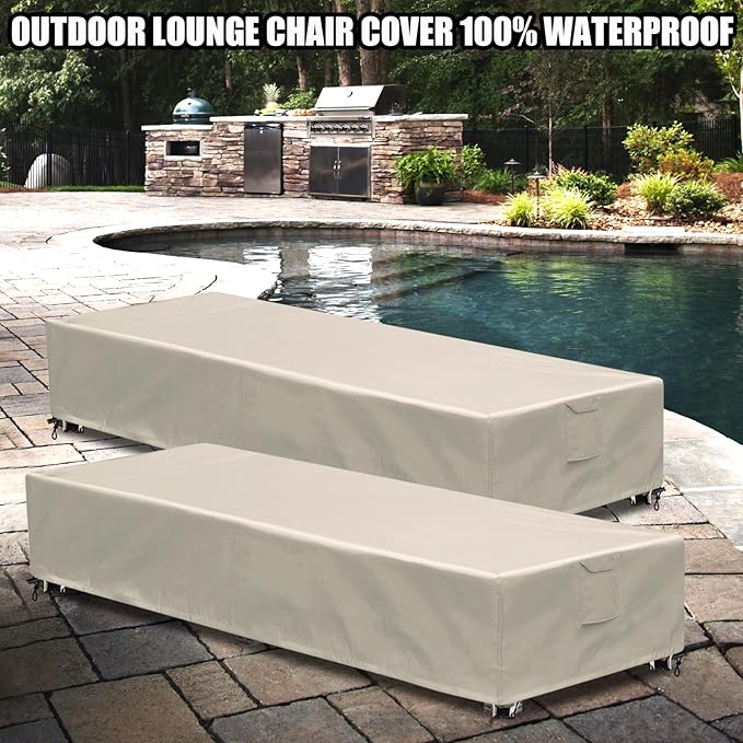Lounge Chair Covers Outdoor Waterproof Patio Chaise Lounge Cover 600D Weather