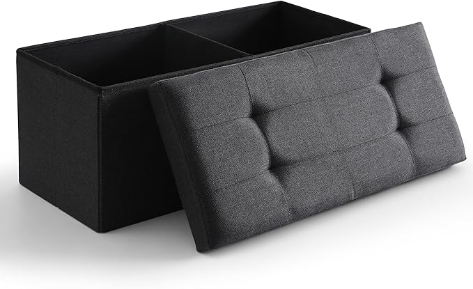 Storage Ottoman Bench Foldable Seat Footrest Shoe Bench End of Bed Storage