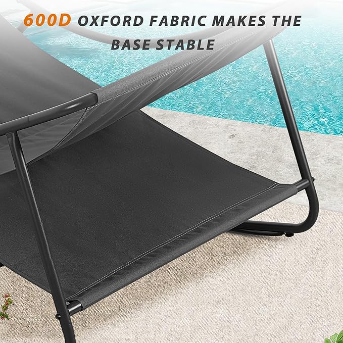 NOBLEMOOD Oversized Rocking Chairs Set of 2, Outdoor & Indoor Papasan Rocking