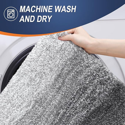 OLANLY Large Bathroom Rugs Mat 59x35, Extra Soft Absorbent Microfiber Bath Rugs, Rubber Backing, Quick Dry, Machine Washable Bath Mats for Bathroom Floor, Tub and Shower, Home Decor Accessories, Grey
