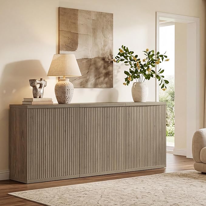 SICOTAS Buffet Cabinet with Storage Accent Sideboard Modern Credenza with Doors