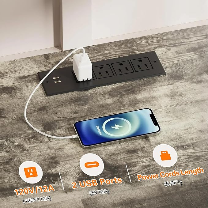VECELO TV Stand with Power Outlets