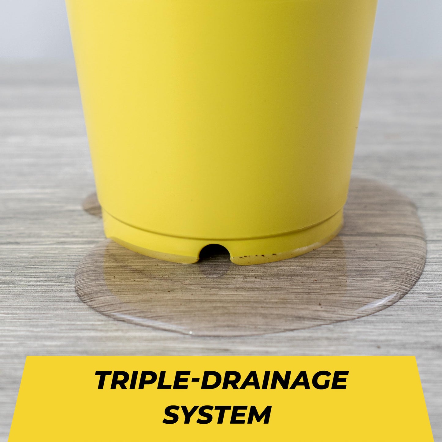 BudTrainer BudCups for Optimal Gardening | 16oz Nursery Pots | Removable Bottom Plate for Easy & Shock-Free Transplant | Triple Drainage for Water Control to Prevent Root Rot (Yellow, 5-Pack)