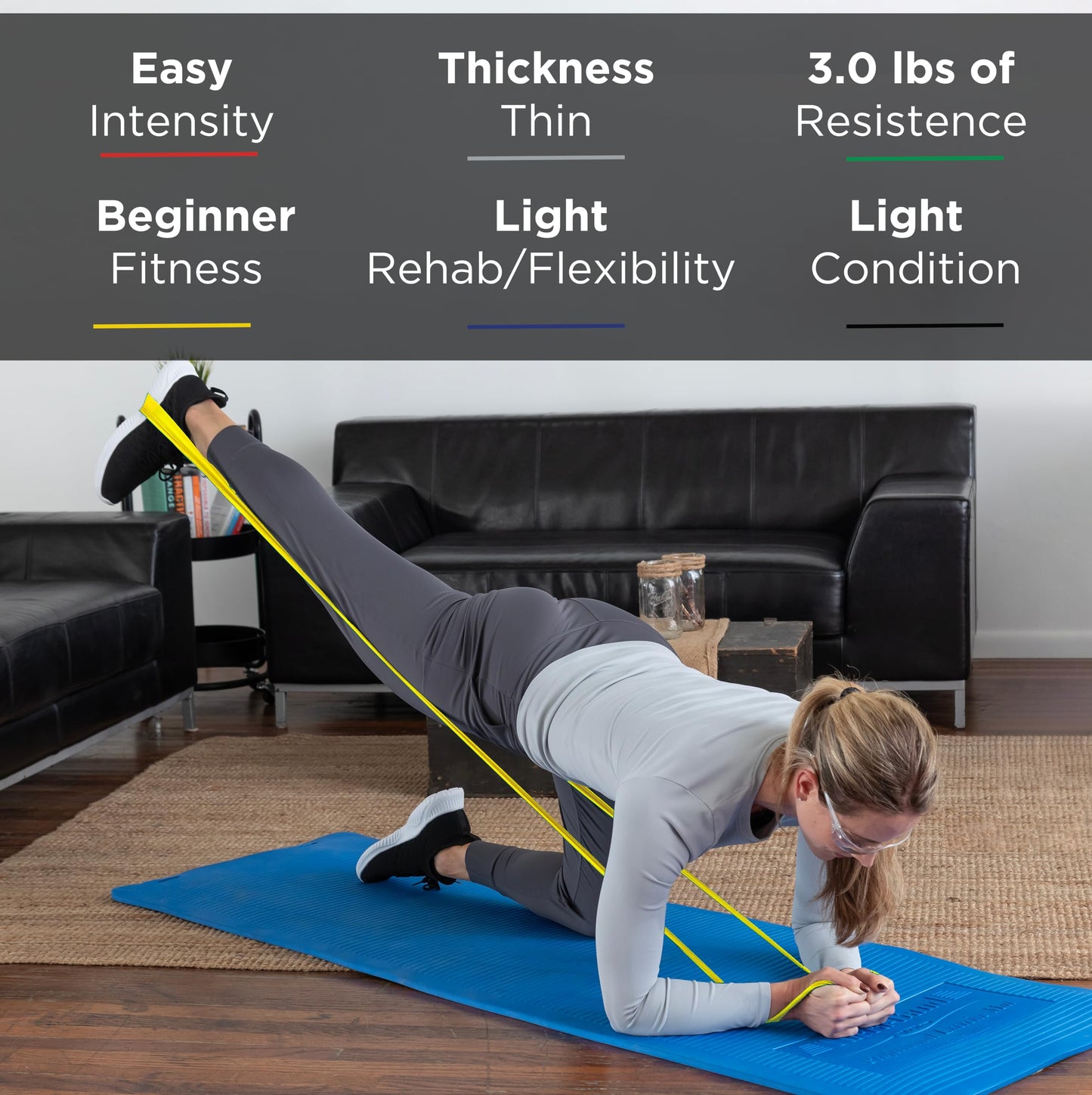 THERABAND Professional Latex Resistance Bands, Individual 6 Ft Elastic Band for Upper & Lower Body Exercise, Physical Therapy, Pilates, Home Workouts, 6 Foot, Blue, Extra Heavy, Level 5
