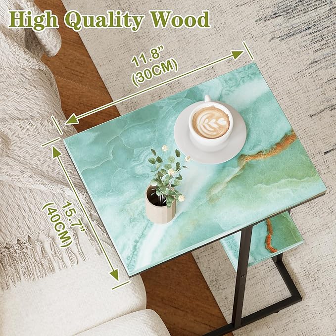 C Shaped End Side Table, Couch Sofa Table