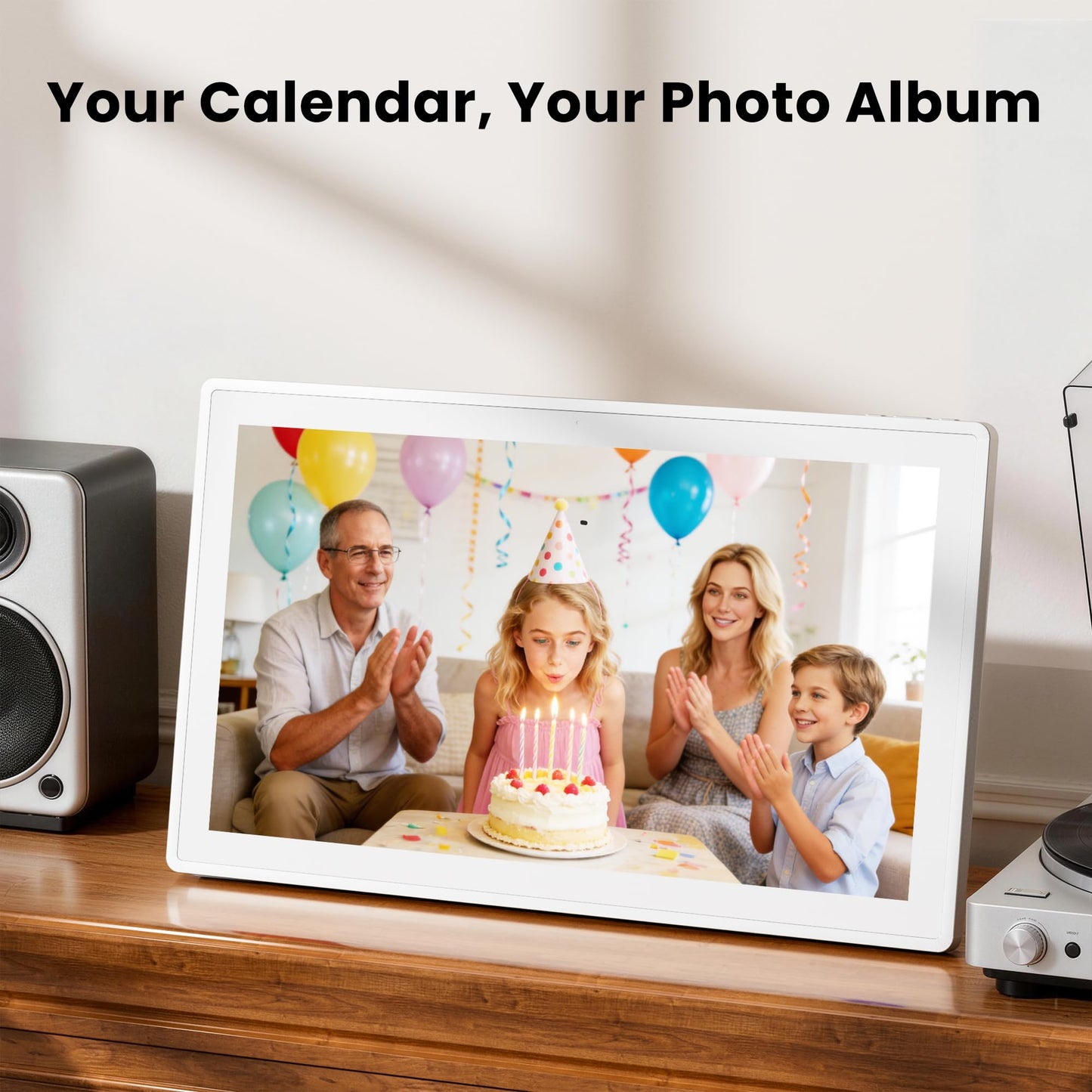 Pastigio Digital Calendar, 15.6'' Wall Touch Screen Planner, No Subscription, Smart AI Family Electronic Calendar, Chore Chart with Tasks Rewards for Kids, Digital Photo Frame, Wall & Desk Mountable
