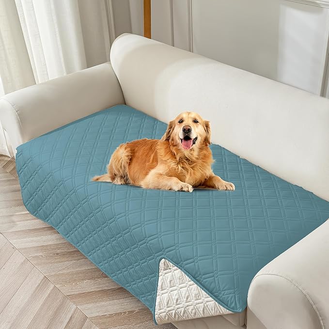 Genina Waterproof Couch Cover, Washable Anti-Slip 78inch Sofa Covers