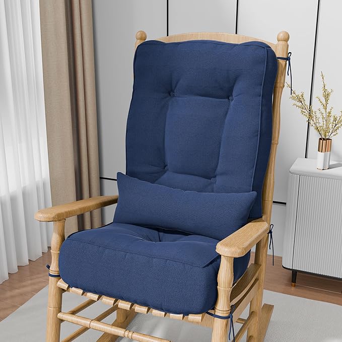 Rocking Chair Cushions with Pillow, Waterproof and Fade-Resistant Thicken