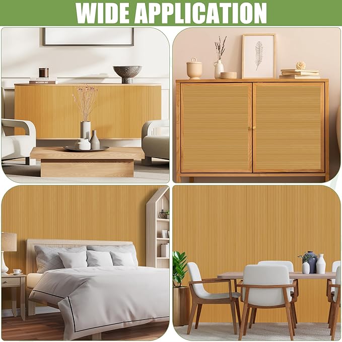 Bamboo Wall Panel for Interior Wall Decor, Renewable Pole Wrap Wainscoting Roll