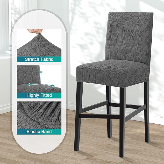 Turquoize 100% Waterproof Bar Stool Cover Stretch Washable Barstool Seat Covers