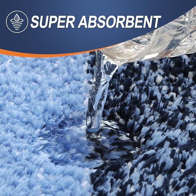 OLANLY Small Bathroom Rugs Mat 24x16, Extra Soft Absorbent Microfiber Bath Rugs, Rubber Backing, Quick Dry, Machine Washable Bath Mats for Bathroom Floor, Tub and Shower, Home Decor Accessories, Navy