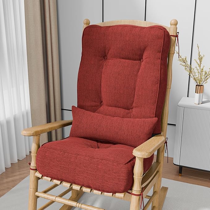 Rocking Chair Cushions with Pillow, Waterproof and Fade-Resistant Thicken