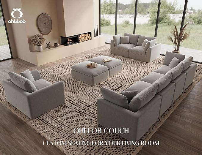 ohllob Corner Seat for Cloud Sectional Couches Living Room, Warm White