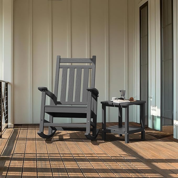 SERWALL Adirondack Table Set of 6, Outdoor Side Table- Gray