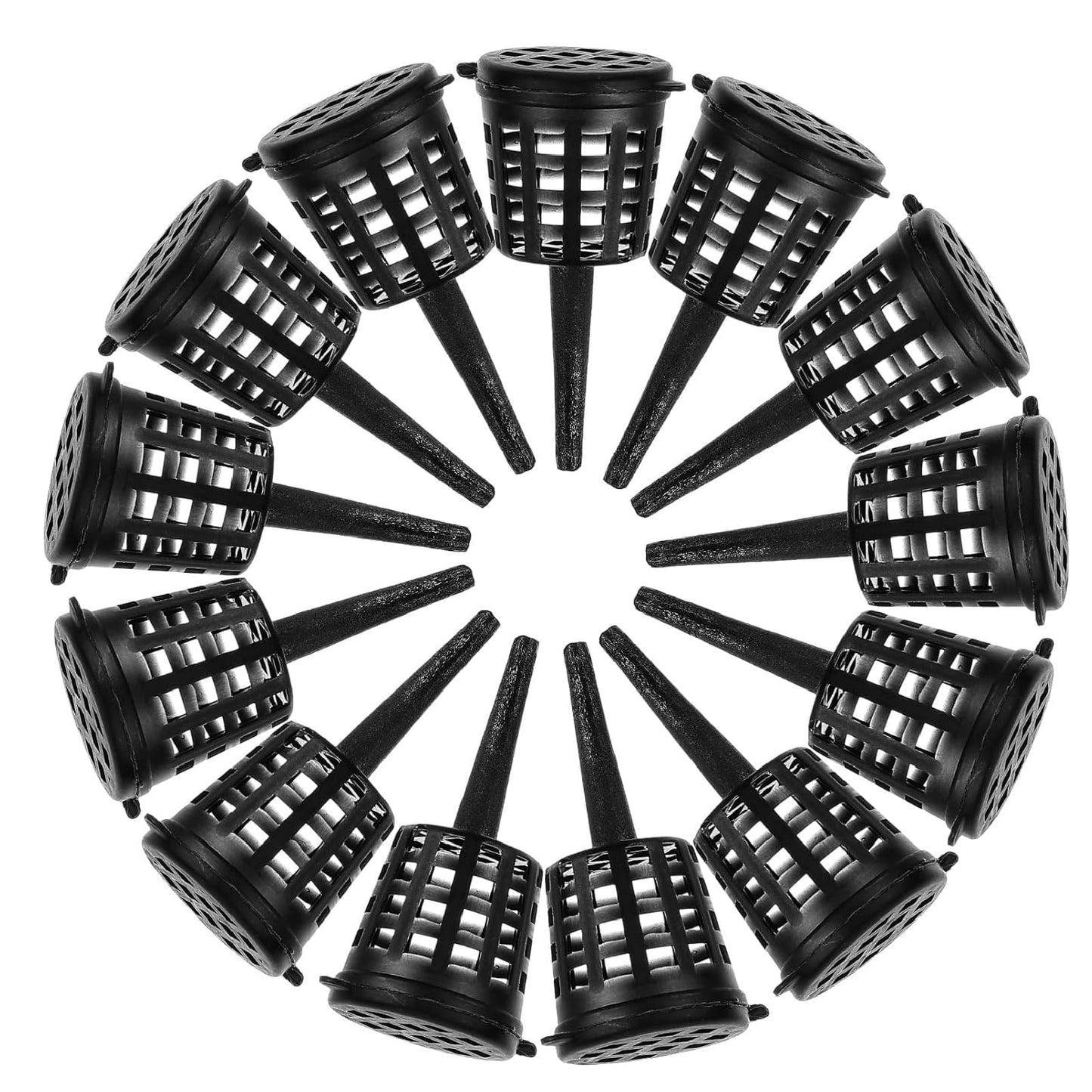 100pcs Bonsai Fertilizer Baskets, 2cm/0.8in Diameter Fertilizer Box with Cover Plastic Garden Nursery Pots Portable Planting Nutrition Cups for Succulent